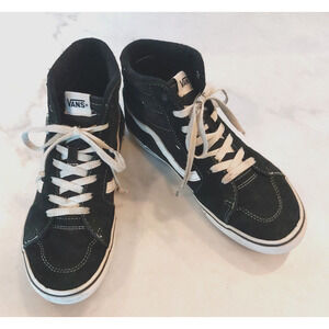 Vans Shoes‎ Youth 6 Old Skool Skate Hi Sneaker 751505 Black Suede Lace Up Casual